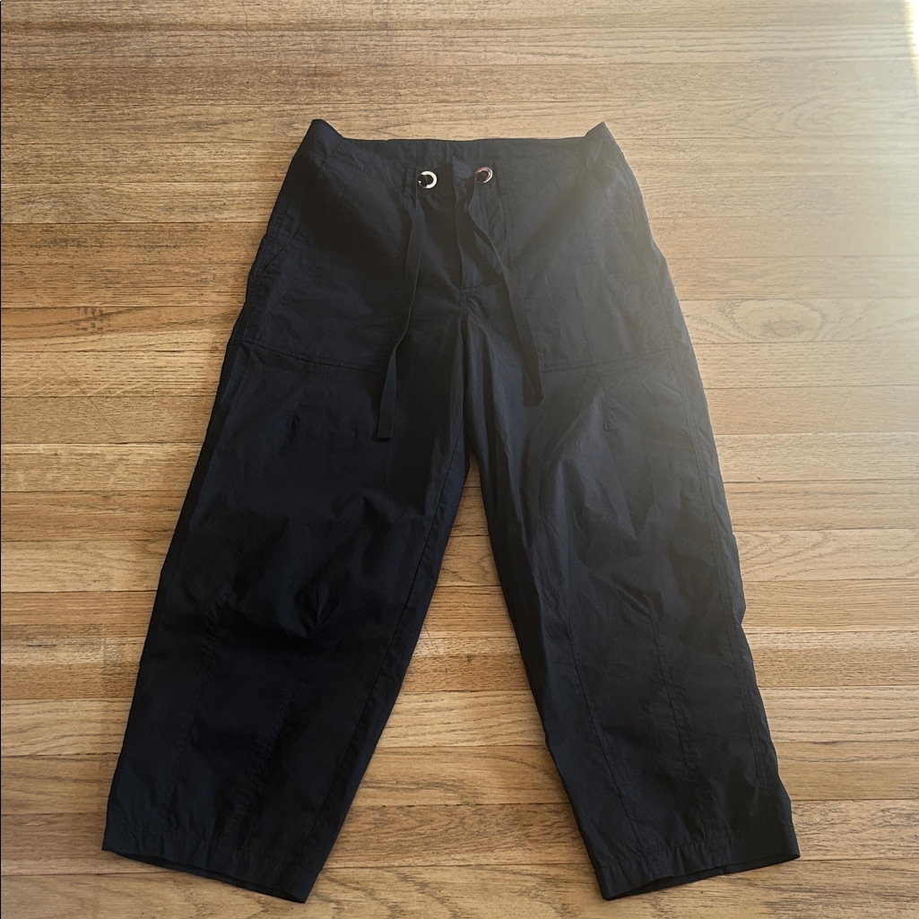 Made In Italy Semicouture Elegant Black Cargo Pants Women 100% Cotton Size S